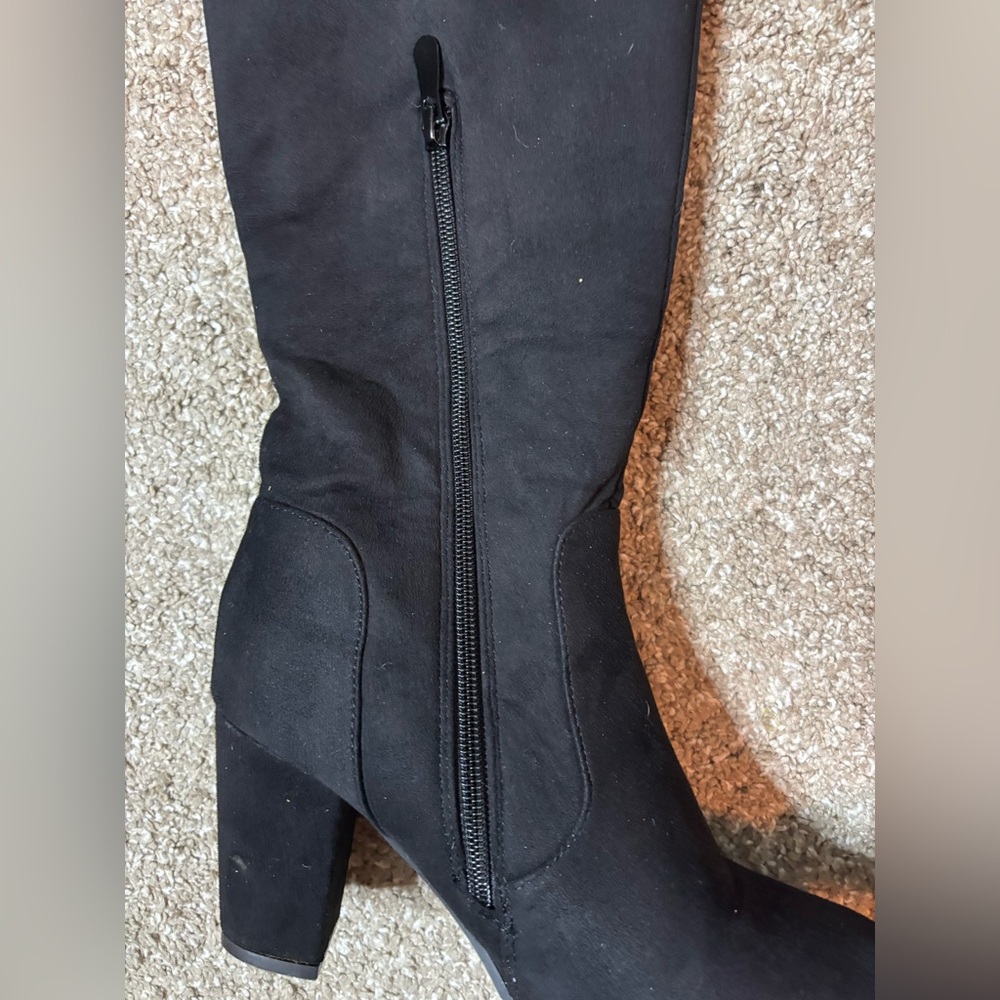 Dream Pairs Black Heeled Over-the-Knee Boots Size 8 Classic Winter Fall Neutral - Picture 2 of 13